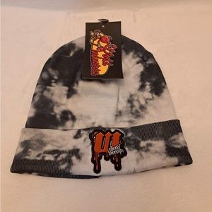 World Industries Beanie Black Tie Dye Logo Devilman Flameboy Skate